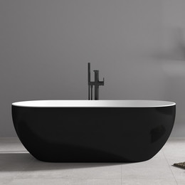 Ванна отдельностоящая Abber AB9241MB 172x79 см, черный матовый - фото 