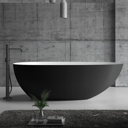 Ванна отдельностоящая Abber AB9211MB 170x80 см, черный матовый - фото 