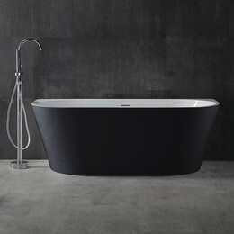 Ванна акриловая Abber AB9216-1.7MB 170x80 см, черный матовый - фото 