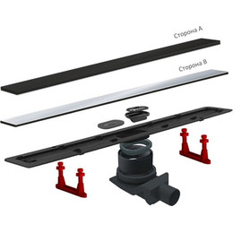 Трап Pestan (BETTOSERB) Confluo Frameless Line Black Glass 85 см 13701206, хром/черный, Цвет производителя: хром, чёрный, Размер трапа: 850 - фото 