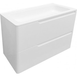 Тумба подвесная с раковиной Эстет Kare Luxe 80 см (2 ящика) ФР-00005715 - фото 