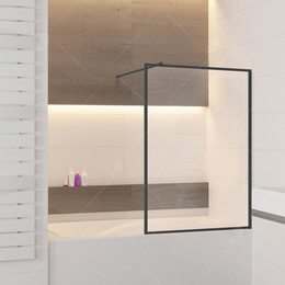 Шторка для ванны RGW SC-058B 100 см 3711058108-14 (стекло 8 мм), черный/прозрачное - фото 