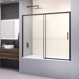 Шторка для ванны RGW SC-45B 180 см 34114518-14, черный/прозрачное - фото 