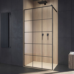 Душевая перегородка Radaway Modo X Black II Factory 150x200 см 389354-54-55 (стекло 10 мм), черный/прозрачное - фото 