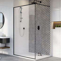 Душевая перегородка Radaway Modo X Black II Frame 140x200 см 389344-54-56 (стекло 10 мм), черный/прозрачное - фото 