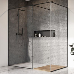 Душевое ограждение Radaway Modo New Black III Frame 90x70 см (стекло 8 мм), черный/прозрачное - фото 