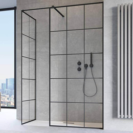 Душевое ограждение Radaway Modo X Black III Factory 100x80 см (стекло 10 мм), черный/прозрачное - фото 