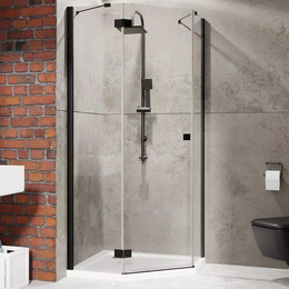 Душевое ограждение Radaway Essenza New Black PTJ 90x80 см L, черный/прозрачное - фото 