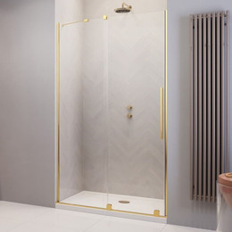 Душевая дверь Radaway Furo Gold DWJ 130 см 10107672-09-01L (стекло 8 мм), золото/прозрачное - фото 