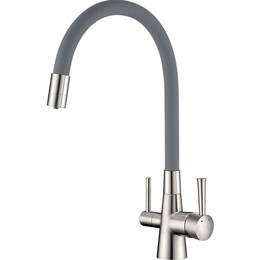 Смеситель для кухни Lemark Comfort LM3075BN, никель/серый - фото 