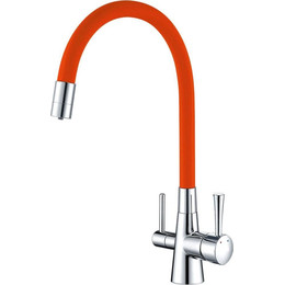 Смеситель для кухни Lemark Comfort LM3075C-Orange, хром/оранжевый - фото 
