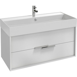 Тумба подвесная с раковиной Jacob Delafon Vivienne 100 см EB1508-N18-N18, белый меламин - фото 