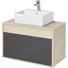 Тумба подвесная со столешницей Акватон Лофт Урбан 80 см 1A247601LQX60, дуб орегон/серый графит - фото 