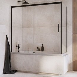 Шторка для ванны Radaway Idea Black PN DWJ+S 140x75 см L, черный/прозрачное - фото 