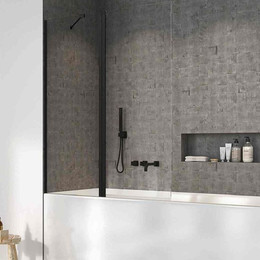 Шторка для ванны Radaway Nes 8 Black PND II 110 см 10088110-54-01L (стекло 8 мм), черный/прозрачное - фото 