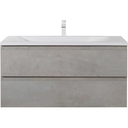 Тумба подвесная с раковиной Cezares MOLVENO-100-2C-SO-BET 100 см, Beton - фото 