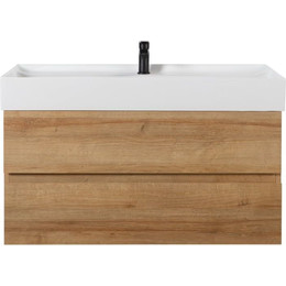 Тумба подвесная с раковиной Cezares Molveno 46-100-2C-SO-RRIV 100 см, Rovere Rivera - фото 