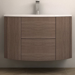 Тумба подвесная с раковиной Cezares Eden 90 см 55070, Rovere scuro - фото 
