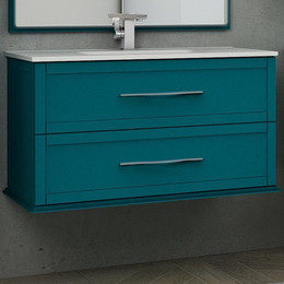 Тумба подвесная с раковиной Cezares Tiffany 100 см 54953, Blu Petrolio - фото 