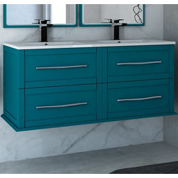 Тумба подвесная с раковиной Cezares Tiffany 120 см 54956, Blu Petrolio - фото 