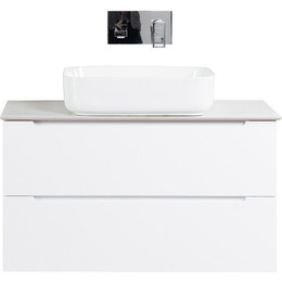 Тумба подвесная со столешницей BelBagno ETNA-900-2C-SO-BL-P 90 см, Bianco Lucido/Bianco Opaco, Цвет фасада: Bianco Lucido - фото 