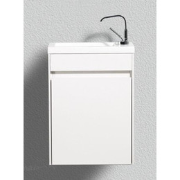 Тумба подвесная с раковиной BelBagno 40 см PIETRA MINI-400-1A-SO-BL-R, белый - фото 