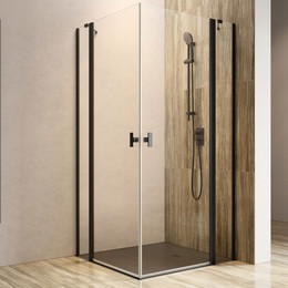 Душевое ограждение Radaway Nes 8 Black KDD II 90x100 см (стекло 8 мм), черный/прозрачное - фото 