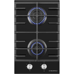 Газовая варочная поверхность Maunfeld EGHG.32.6CB/G Domino (чёрное стекло) - фото 