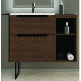 Тумба подвесная с раковиной Cezares Urban 60 см 55155, Frassino scuro - фото 