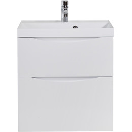 Тумба подвесная с раковиной BelBagno MARINO-H60-700-2C-SO-BL-P 70 см, Bianco Lucido - фото 