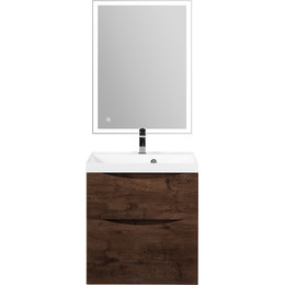 Тумба подвесная с раковиной BelBagno MARINO-H60-700-2C-SO-RW-P 70 см, Rovere Moro - фото 