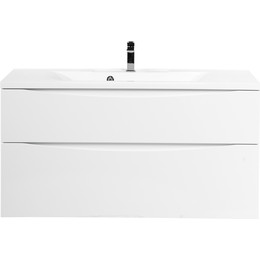 Тумба подвесная с раковиной BelBagno MARINO-H60-1000-2C-SO-BL-P 100 см, Bianco Lucido - фото 