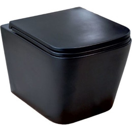 Унитаз подвесной безободковый Sole Cube 2 Black с крышкой микролифт, Цвет производителя: чёрный - фото 