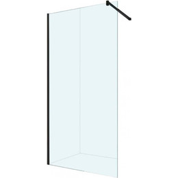 Душевая перегородка Berges Wasserhaus Sky Black 90 см 064009 (стекло 8 мм) с кронштейном в комплекте, черный/прозрачное - фото 