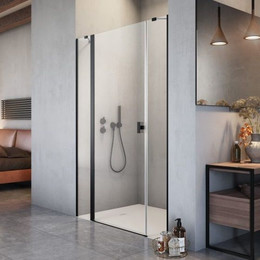 Душевая дверь Radaway Nes 8 Black DWJS 140 см L (стекло 8 мм), черный/прозрачное - фото 