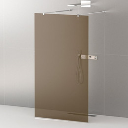 Душевая перегородка Cezares 120 см LIBERTA-L-2-120-BR-Cr (телескопические кронштейны, стекло 8 мм) хром/бронза - фото 