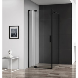 Душевое ограждение Cezares 100-110x90 см SLIDER-AH-1-90-100/110-BR-NERO (стекло 8 мм) черный/бронзовое - фото 