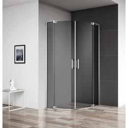 Душевое ограждение Cezares (90-100)x(90-100) см SLIDER-R-2-90/100-GRIGIO-Cr (стекло 8 мм) хром/серое - фото 