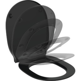 Сиденье с крышкой для унитаза Ideal Standard Connect Air микролифт E0368V3, черный матовый - фото 