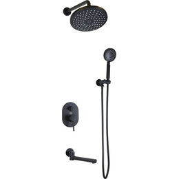Душевая система для ванны Bronze de Luxe Scandi 14582B, черный матовый - фото 