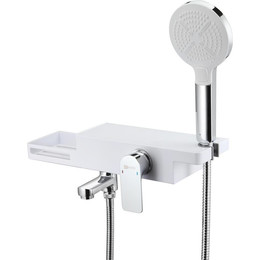 Смеситель для ванны Lemark Unibox LM6914CW, хром/белый - фото 