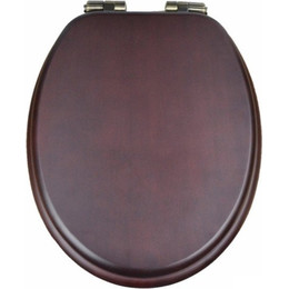Сиденье с крышкой для унитаза Magliezza микролифт 9000M-BR, махагон матовый, петли бронза - фото 