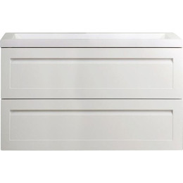 Тумба подвесная с раковиной Art&Max AM-Platino-1000-2C-SO-BL 100 см, белый глянец - фото 