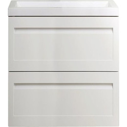 Тумба подвесная с раковиной Art&Max AM-Platino-580-2C-SO-BL 58 см, белый глянец - фото 