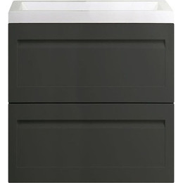 Тумба подвесная с раковиной Art&Max AM-Platino-580-2C-SO-GM 58 см, серый матовый - фото 
