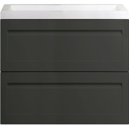 Тумба подвесная с раковиной Art&Max AM-Platino-750-2C-SO-GM 75 см, серый матовый - фото 