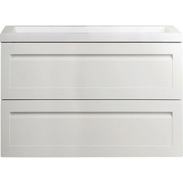 Тумба подвесная с раковиной Art&Max AM-Platino-900-2C-SO-BL 90 см, белый глянец - фото 