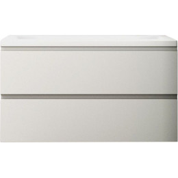 Тумба подвесная с раковиной Art&Max AM-Bianchi-1000-2C-SO-BM 100 см, белый матовый - фото 