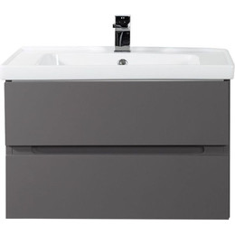 Тумба подвесная с раковиной Art&Max AM-Techno-900-2C-SO-ZB815 90 см, смоки софт - фото 