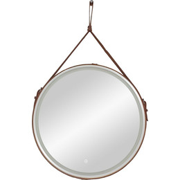 Зеркало Art&Max Milan Led 65 см AM-Mil-650-DS-F-Brown, коричневый ремень - фото 